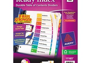 Avery Ready Index Template 10 Tab Color Avery 11165 Ready Index Extra Wide 10 Tab Multi Color
