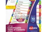 Avery Ready Index Template 10 Tab Color Avery 11842 Ready Index 10 Tab Multi Color Customizable