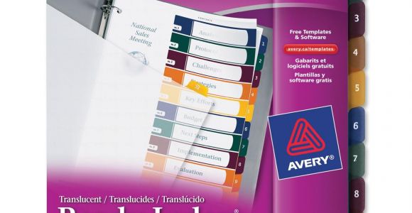Avery Ready Index Template 11818 Avery Ready Index Translucent Table Of Content Dividers