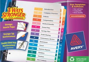 Avery Ready Index Template 15 Tab Avery Ready Index Table Of Contents Dividers 15 Tab Set