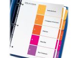 Avery Ready Index Template 5 Tab 11187 Avery 11187 Ready Index Table Cont Dividers W Color Tabs 5