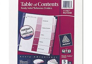 Avery Ready Index Template 5 Tab 11187 Avery Uncollated Index Divider Printed1 to 5 5 Tab S