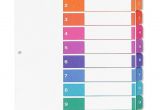 Avery Ready Index Template 5 Tab Avery 11188 Ready Index Table Cont Dividers W Color Tabs