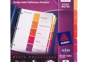 Avery Ready Index Template 5 Tab Avery Ready Index Reference Dividers Table Of Contents 5