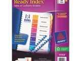 Avery Ready Index Template 5 Tab Color Avery 11153 Ready Index Narrow 8 Tab Multi Color Unpunched