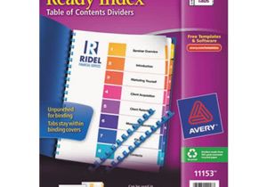 Avery Ready Index Template 5 Tab Color Avery 11153 Ready Index Narrow 8 Tab Multi Color Unpunched