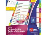 Avery Ready Index Template 5 Tab Color Avery Ave11841 Ready Index 8 Tab Multi Color Customizable