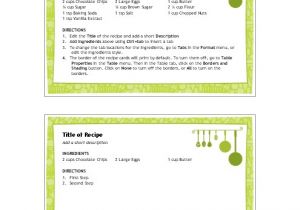 Avery Recipe Card Template Recipe Template for Word Doliquid