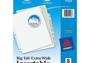 Avery Tab Inserts for Dividers 8 Tab Template Avery Worksaver Big Tab Insertable Dividers 8 Tab 1 Set
