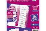 Avery Table Of Contents Template 24 Tab Avery 11169 Ready Index 10 Tab Multi Color Table Of