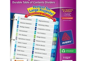 Avery Table Of Contents Template 24 Tab Avery Two Column Table Contents Dividers W Tabs Ave11321