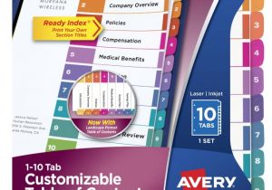 Avery Table Of Contents Template 25 Tab Avery 25 Tab Table Of Contents Template Brokeasshome Com