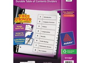 Avery Table Of Contents Template 8 Tab Avery 11132 Ready Index 8 Tab White Table Of Contents