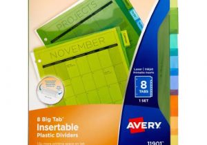 Avery Template 11901 Avery Big Tab Insertable Plastic Dividers 8 Tabs Divider