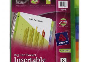 Avery Template 11903 Avery Ave11903 Insertable Big Tab Plastic Dividers W