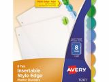 Avery Templates 11201 Ave11201 Avery Insertable Style Edge Tab Plastic Dividers