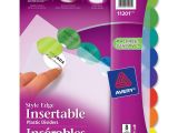Avery Templates 11201 Avery Style Edge Plastic Insertable Dividers