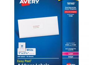 Avery Templates 18160 Avery White Address Labels 300 Pack