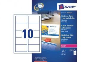 Avery Templates Business Cards 10 Per Sheet Avery Quick and Clean Laser Satin Business Cards 85mm X