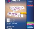 Avery Templates for event Tickets Avery Tickets with Tear Away Stubs 16154 Matte White 1 3