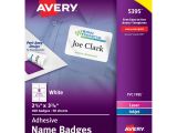 Avery Templates for Name Badges Avery White Adhesive Name Badges 2 33 X 3 38 In White
