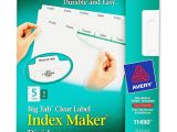 Avery Templates Tabs Avery Big Tab Index Maker Clear Label Divider Ave11490