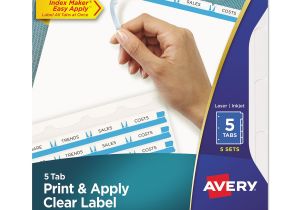 Avery Templates Tabs Print Apply Clear Label Dividers W White Tabs by Avery
