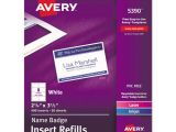 Avery Vertical Name Badge Template Avery 5390 Additional White Laser Inkjet Insert for Badge