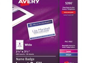 Avery Vertical Name Badge Template Avery 5390 Additional White Laser Inkjet Insert for Badge