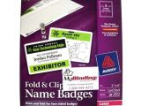 Avery Vertical Name Badge Template Avery Fold Clip Name Badges