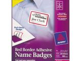 Avery White Adhesive Name Badges 5395 Template Bettymills Avery Red Border Removable Adhesive Name