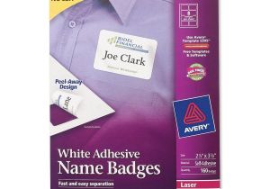 Avery White Adhesive Name Badges 8395 Template Avery Rectangle 2 33 Quot X 3 37 Quot Name Badge Label 160 Per