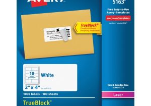 Avery White Shipping Labels 5163 Template Avery Shipping Labels with Trueblock Technology Ave 5163