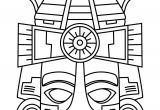 Aztec Mask Template Mayan Face Mask Coloring Page Free Printable Coloring Pages
