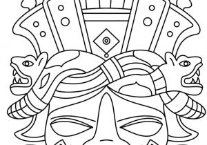 Aztec Mask Template Mayan Mask Coloring Page Free Printable Coloring Pages