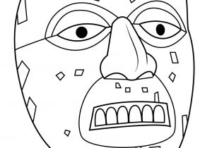 Aztec Mask Template Mayan Mask Coloring Pages