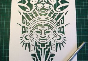 Aztec Mask Template Personal Use Paper Cutting Template A4 Aztec Mask by