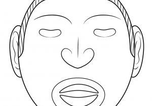 Aztec Mask Template Sketch Demon Warrior Art Aztec Coloring Pages