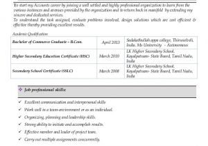 B Com Student Resume Commerce Graduate Resume Sample
