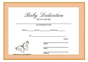 Baby Blessing Certificate Template 9 Sample Printable Baby Dedication Certificate Templates