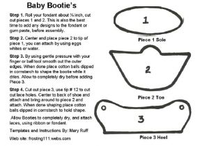 Baby Bootie Fondant Template Baby Booties Template for Cake