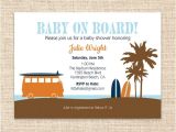 Baby On Board Template Surfboard Baby Invitation Surfer Dude Baby Shower or