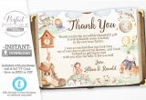 Baby Thank You Card Wording Nursery Rhyme Baby Shower Thank You Card Mother Goose Thank