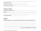 Babysitter Contract Template Free Printable Pdf format form Child Care Agreement for