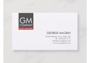 Background Images Of Visiting Card Simple White Sales Manager Monogram Business Card Zazzle
