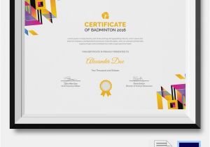 Badminton Certificate Template Badminton Certificate 5 Word Psd format Download