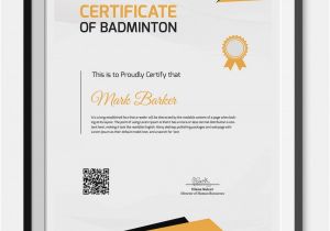 Badminton Certificate Template Badminton Certificate 5 Word Psd format Download