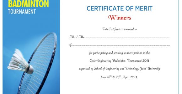 Badminton Certificate Template Shoelace Designs June 2011