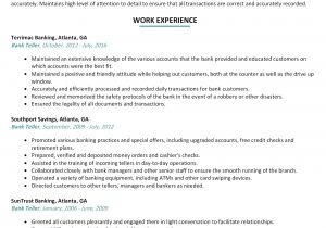 Bank Teller Resume Samples Sample Resume for Bank Jobs with No Experience