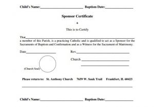 Baptism Sponsor Certificate Template Sample Baptism Certificate 22 Documents In Pdf Word Psd